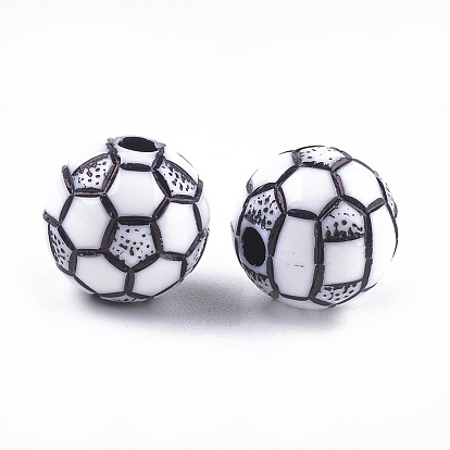 Perles acryliques de style artisanal, ballon de football / soccer