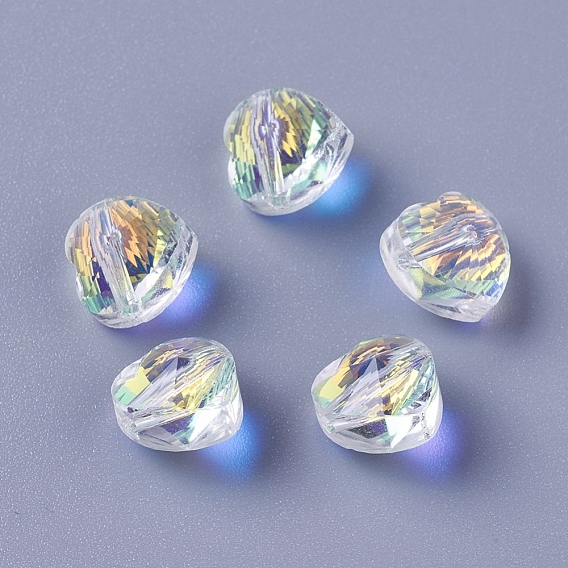 Имитация Австрийские кристаллические шарики, к 9 стекло, граненые, сердце