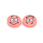 Handmade Polymer Clay Cabochons, Flat Round with Expression