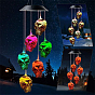 Carillons éoliens solaires à led, décorations de pendentif en plastique thème halloween, crane