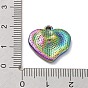 Placage ionique (ip) 304 pendentifs en acier inoxydable, , charme coeur