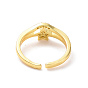 Открытое кольцо-манжета со звездой из прозрачного циркония, украшения из латуни для женщин