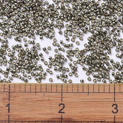 MIYUKI Delica Beads, Cylinder, Japanese Seed Beads, 11/0,  Duracoat Galvanized