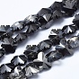 Electroplate Glass Beads Strands, Half Plated, Faceted, Snowflake