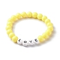 Bracelet extensible en perles acryliques opaques pour enfant, Amour