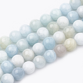 Natural Aquamarine Beads Strands, Round