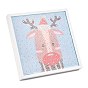 Kits de pintura de diamantes con tema navideño diy para niños, fabricación de marcos de fotos con patrón de renos, con diamantes de imitación de la resina, pluma, plato de bandeja y arcilla de cola