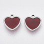 201 Stainless Steel Pendants, with Epoxy Resin, Heart