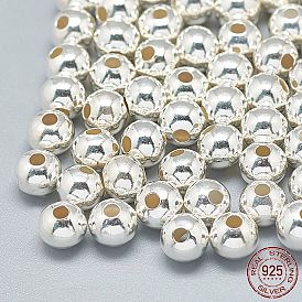 925 Sterling Silver Beads, Round