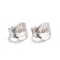 925 Sterling Silver Earring Findings, for Ear Nuts, 5x5x3mm, Hole: 0.6mm
