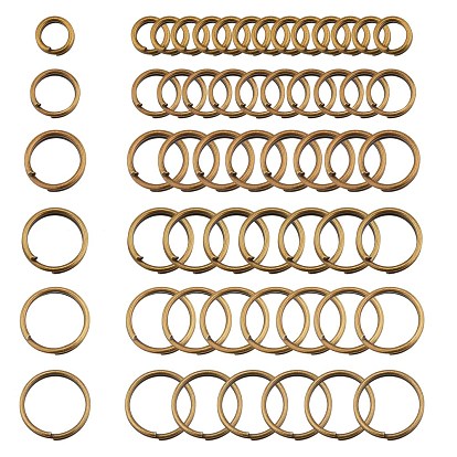 1 caja de anillos partidos de hierro, anillos de salto de doble bucle, 4 mm / 5 mm / 6 mm / 7 mm / 8 mm / 10 mm