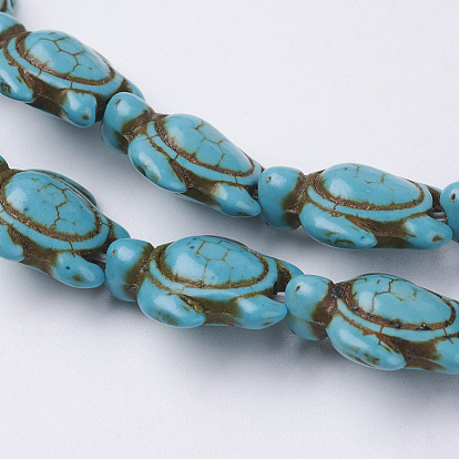 Synthetic Howlite Beads Strands, Dyed & Heated, Sea Turtle