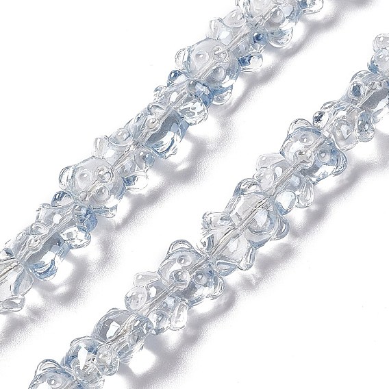 Perles en verre electroplate, perle plaquée lustre, ours