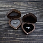 Cajas de anillos de madera con forma de corazón, Estuche magnético para guardar anillos de madera con interior de terciopelo., para la boda, Día de San Valentín