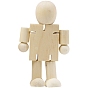 Muñeca de clavija de madera sin terminar, figura de robot mecánico, para niños pintura artesanal