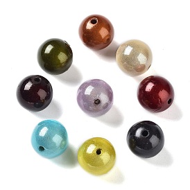 Spray Painted Acrylic Beads, Miracle Beads, Bead in Bead, Round, 16mm, Hole: 2mm