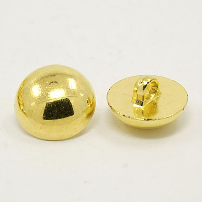 1-Hole Plating Acrylic Shank Buttons, Half Round/Dome Buttons, 18x11.5mm, Hole: 3.5mm