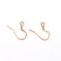 Ion Plating(IP) 304 Stainless Steel French Earring Hooks, with Horizontal Loop, Flat Earring Hooks