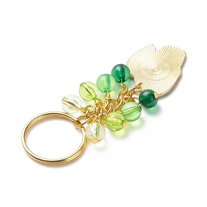 4 Porte-clés pendentif en alliage d'émail pcs, avec des perles acryliques, pour voiture sac pendentif décoration porte-clés