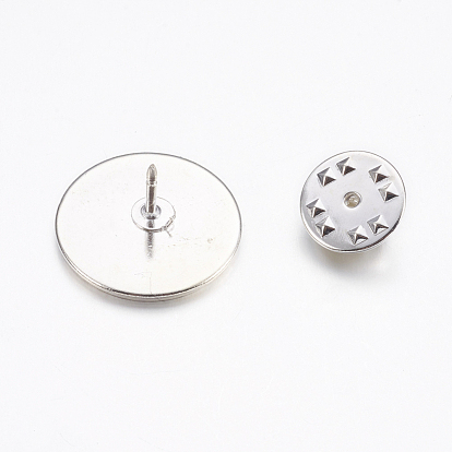 Brass Lapel Pin Backs, Tie Tack Pin, Brooch Findings, Flat Round