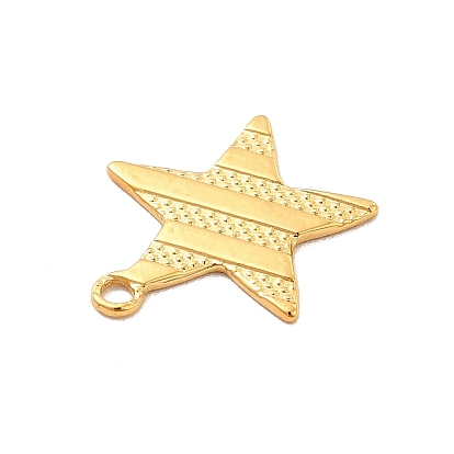 Ion Plating(IP) 304 Stainless Steel Pendants, Star Charms