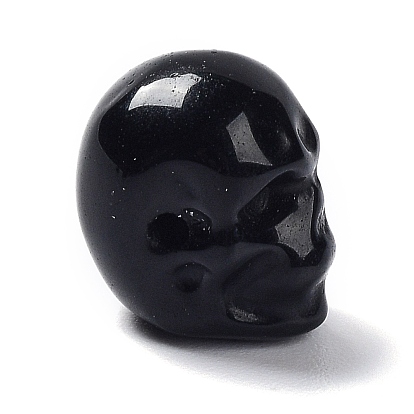 Cuentas de obsidiana naturales, halloween cráneo