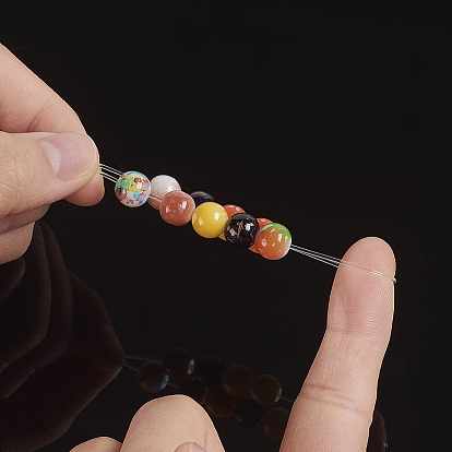 Chaîne de cristal élastique plat coréen, fil de perles élastique, pour la fabrication de bracelets élastiques