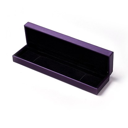 Plastic Jewelry Boxes, Covered with PU Leather, Rectangle
