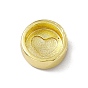 Brass Enamel Beads, Long-Lasting Plated, Cadmium Free & Lead Free, Real 18K Gold Plated, Flat Round with Heart