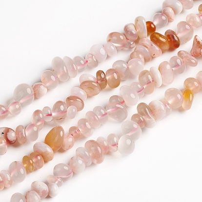 Natural Cherry Blossom Agate Chips Beads Strands