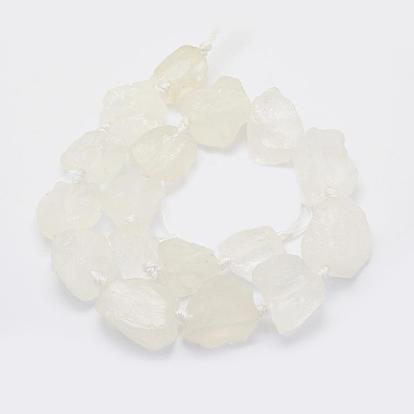 Naturelles cristal de quartz brins de perles, cristal de roche, nuggets