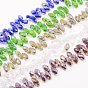 Electroplate Glass Faceted Teardrop Beads Strands, Top Drilled Beads, AB Color Plated
