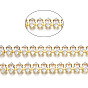 Horse Eye Cubic Zirconia Strass Chains, Gold Plated Brass Link Chains, Soldered, with Spool