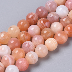 Natural Botswana Agate Beads Strands, Dyed, Round