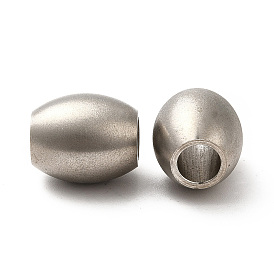 304 acier inoxydable perles européennes, Perles avec un grand trou   , baril