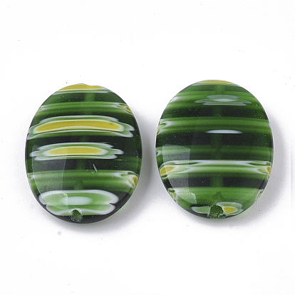Handmade Millefiori Glass Beads, Oval