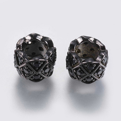 Micro en laiton pavent des perles cubes de zircone, colonne, noir