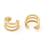 Triple-Layer Brass Open Cuff Earrings for Women, Cadmium Free & Nickel Free & Lead Free