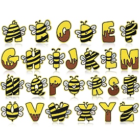 Letter A~Z & Bees Themed Appliques, Computerized Embroidery Cloth Iron on Patches, Costume Accessories