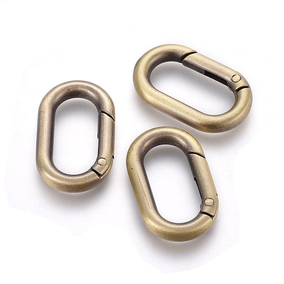 Zinc Alloy Key Clasps, Spring Gate Rings, Oval Rings