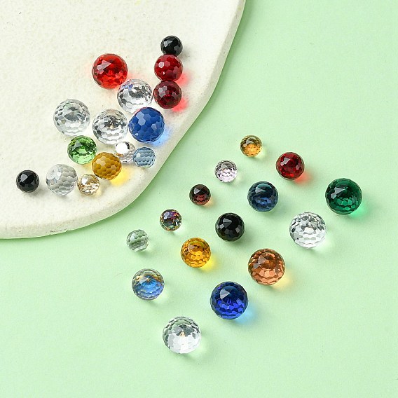 Faceted Round Glass Cabochons