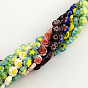 Handmade Millefiori Glass Bead Strands, Flat Round, 8x4mm, Hole: 1mm, about 50pcs/strand, 15.3 inch