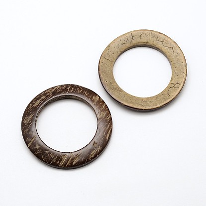 Ring Coconut Linking Rings, 45x4~6mm, Hole: 30mm