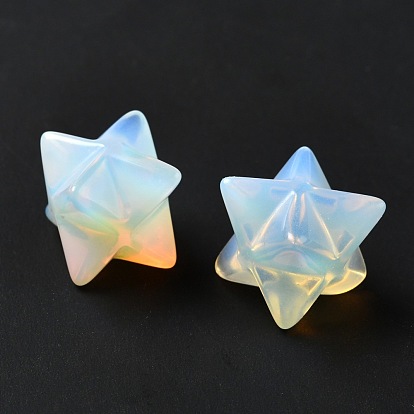 Perlas de Opalite, sin agujero / sin perforar, Merkaba estrella