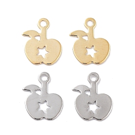 Brass Pendants, Apple with Star Charms