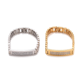 Bracelet à maillons rectangulaires en zircone cubique transparente, 304 bracelet en acier inoxydable garanti de haute durabilité pour hommes femmes