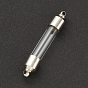 Transparent Glass Vial Pendant Normal Link Connectors, Straight Tube Openable Wish Bottle with Brass & Alloy Findings for Jewelry Making