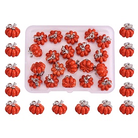 30 Pieces Pumpkin Charms Pendants Thanksgiving Pumpkin Charms Alloy Enamel Charm for Jewelry Necklace Bracelet Earring Making Crafts