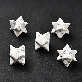Synthetic Howlite Beads, No Hole/Undrilled, Merkaba Star