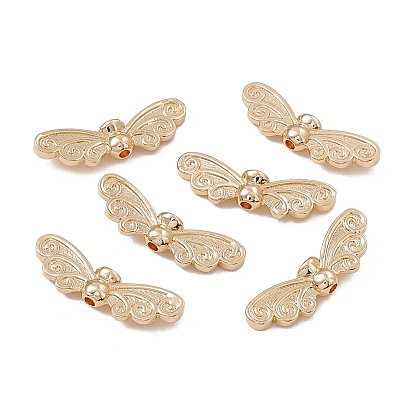 Rack Plating Brass Beads, Long-Lasting Plated, Butterfly Wing